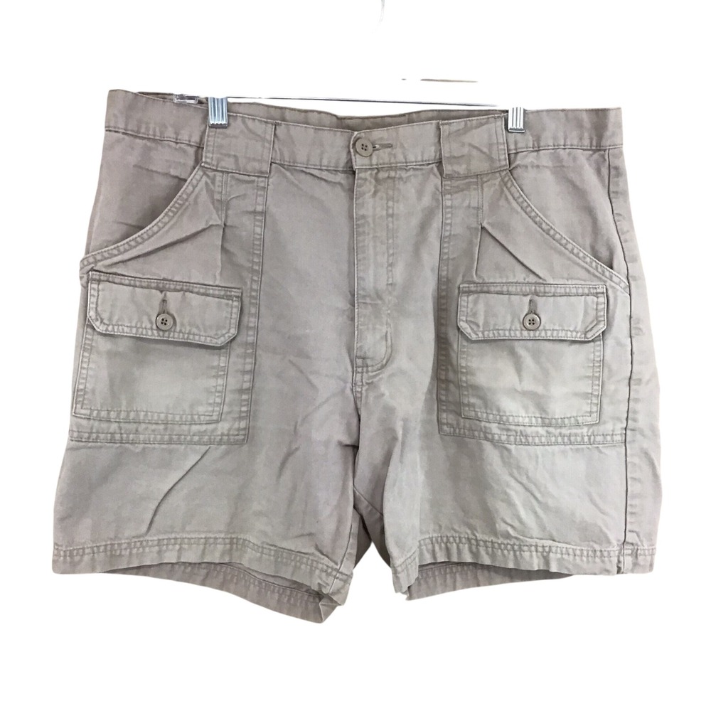 Magellan Sportswear Mens Khaki‎ Cotton Canvas Cargo Shorts Size 40 Tan Outdoor